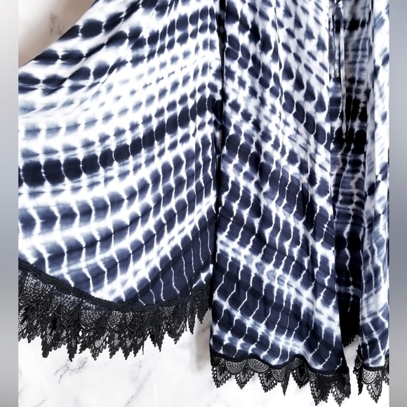 LINE & DOT NWT FRENCH BLUE TIE-DYE MAXI COVER UP - Picture 7 of 10